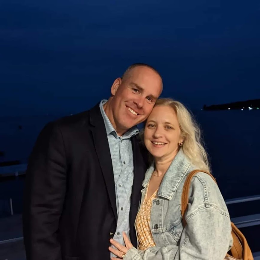 Chris with his wife
